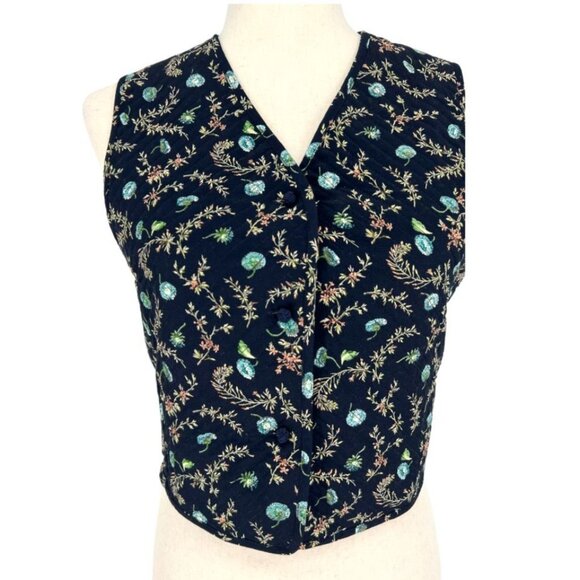 NWT Liz Claiborne Studio Floral Quilted Vest | Small - Picture 6 of 12